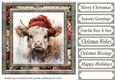 Highland cow in Santa hat card front 6
