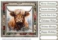 Christmas Highland cow card front 7