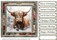 Christmas Highland cow card front 8