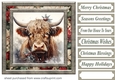 Christmas Highland cow card front 9