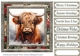 Christmas Highland cow card front 12