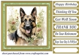 Floral German Shepherd card front 1