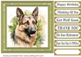 Floral German Shepherd card front 2