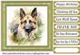 Floral German Shepherd card front 3