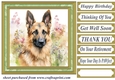 Floral German Shepherd card front 4