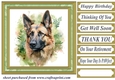 Floral German Shepherd card front 5