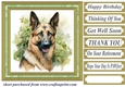 Floral German Shepherd card front 6