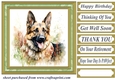 Floral German Shepherd card front 7