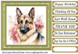 Floral German Shepherd card front 8