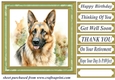Floral German Shepherd card front 9
