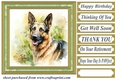 Floral German Shepherd card front 10
