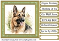 Floral German Shepherd card front 11