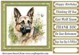 Floral German Shepherd card front 12