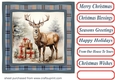 Elegant Christmas stag card front 4