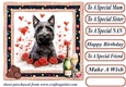 Framed Scottish terrier Birthday Card front 6
