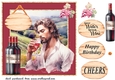 Male vineyard Birthday card front 1
