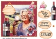 Female vineyard Birthday card front 2