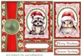 Poinsettia Christmas animal card front 1