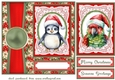 Poinsettia Christmas animal card front 2
