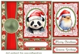 Poinsettia Christmas animal card front 3