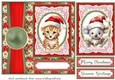 Poinsettia Christmas animal card front 5