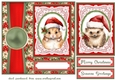 Poinsettia Christmas animal card front 6
