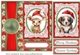 Poinsettia Christmas animal card front 8