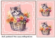 3 Floral cat in basket card front/toppers 2