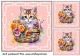 3 Floral cat in basket card front/toppers 4