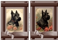 2 Vintage floral Scottish terrier card fronts 1