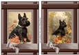 2 Vintage floral Scottish terrier card fronts 2