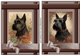 2 Vintage floral Scottish terrier card fronts 3