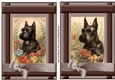 2 Vintage floral Scottish terrier card fronts 4