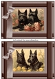 2 Vintage floral Scottish terrier card fronts 5