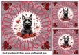 3 Rose and diamond Scottish terrier card fronts/toppers 1