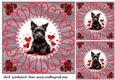 3 Rose and diamond Scottish terrier card fronts/toppers 2