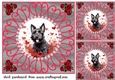 3 Rose and diamond Scottish terrier card fronts/toppers 3