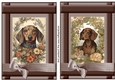2 Vintage floral Dachshund card fronts 4