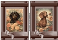 2 Vintage floral Dachshund card fronts 5
