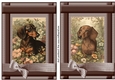 2 Vintage floral Dachshund card fronts 7