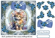 Kitty in a Christmas tangle card front 4
