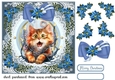 Kitty in a Christmas tangle card front 5