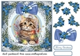 Kitty in a Christmas tangle card front 6
