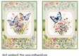 2 Floral butterfly card fronts(5x7 aprox) 2