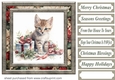 Cute Christmas kitten card front 1