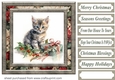 Cute Christmas kitten card front 4