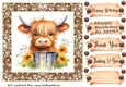 Brown framed Highland cow card front 2