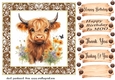 Brown framed Highland cow card front 4