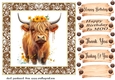 Brown framed Highland cow card front 8