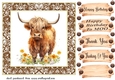 Brown framed Highland cow card front 9